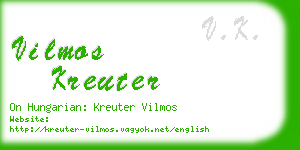 vilmos kreuter business card